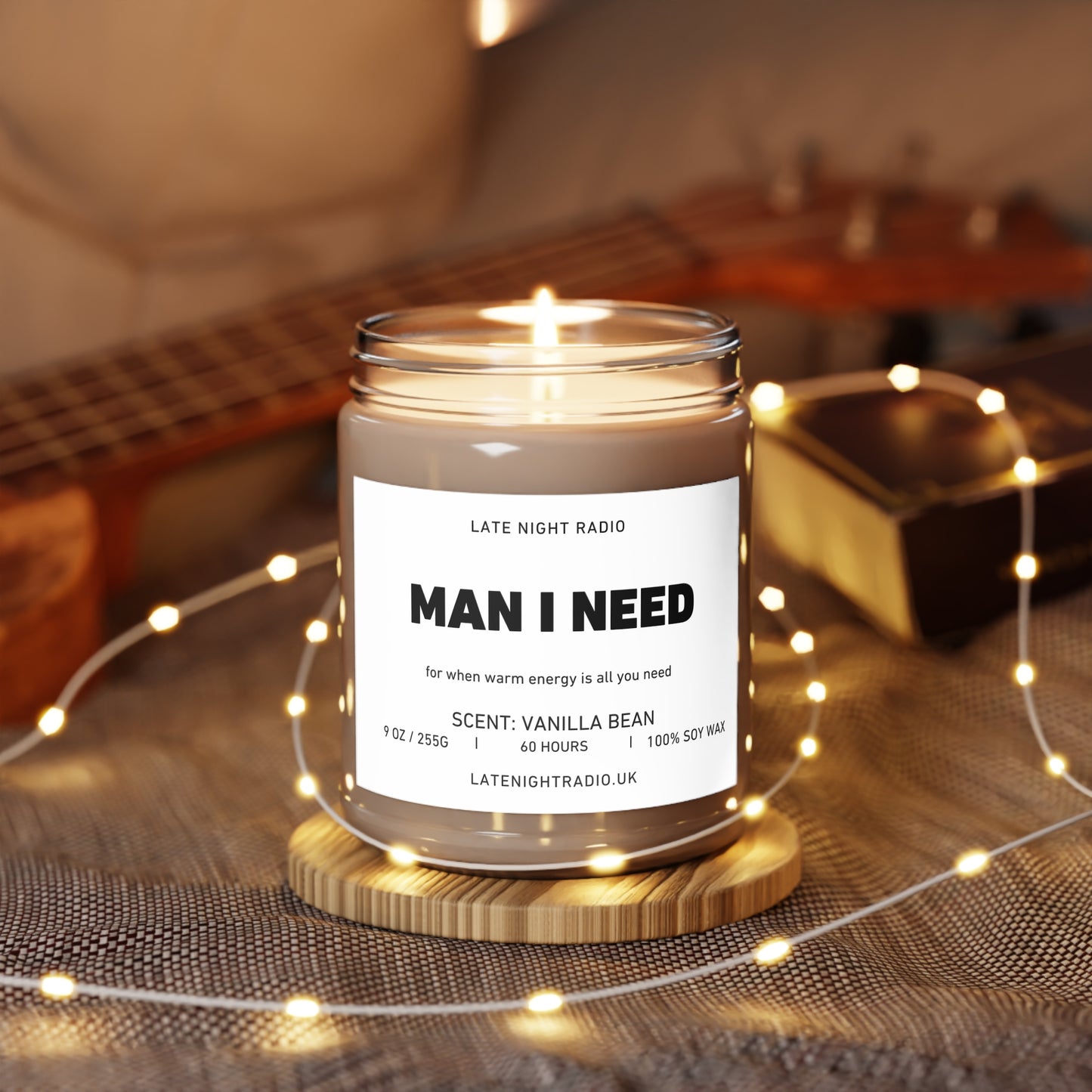 Man I need - Vanilla Bean Scented Soy Candle