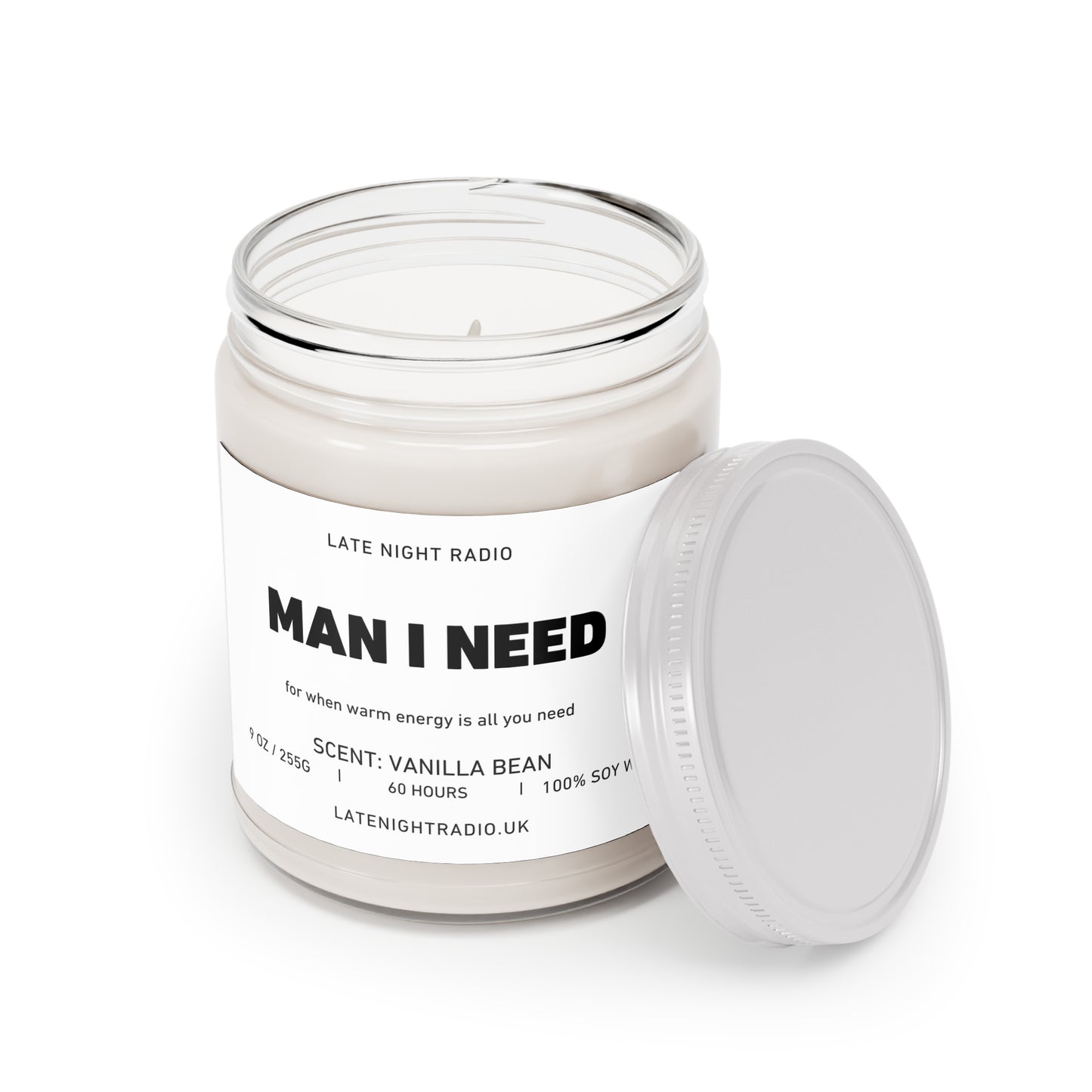 Man I need - Vanilla Bean Scented Soy Candle